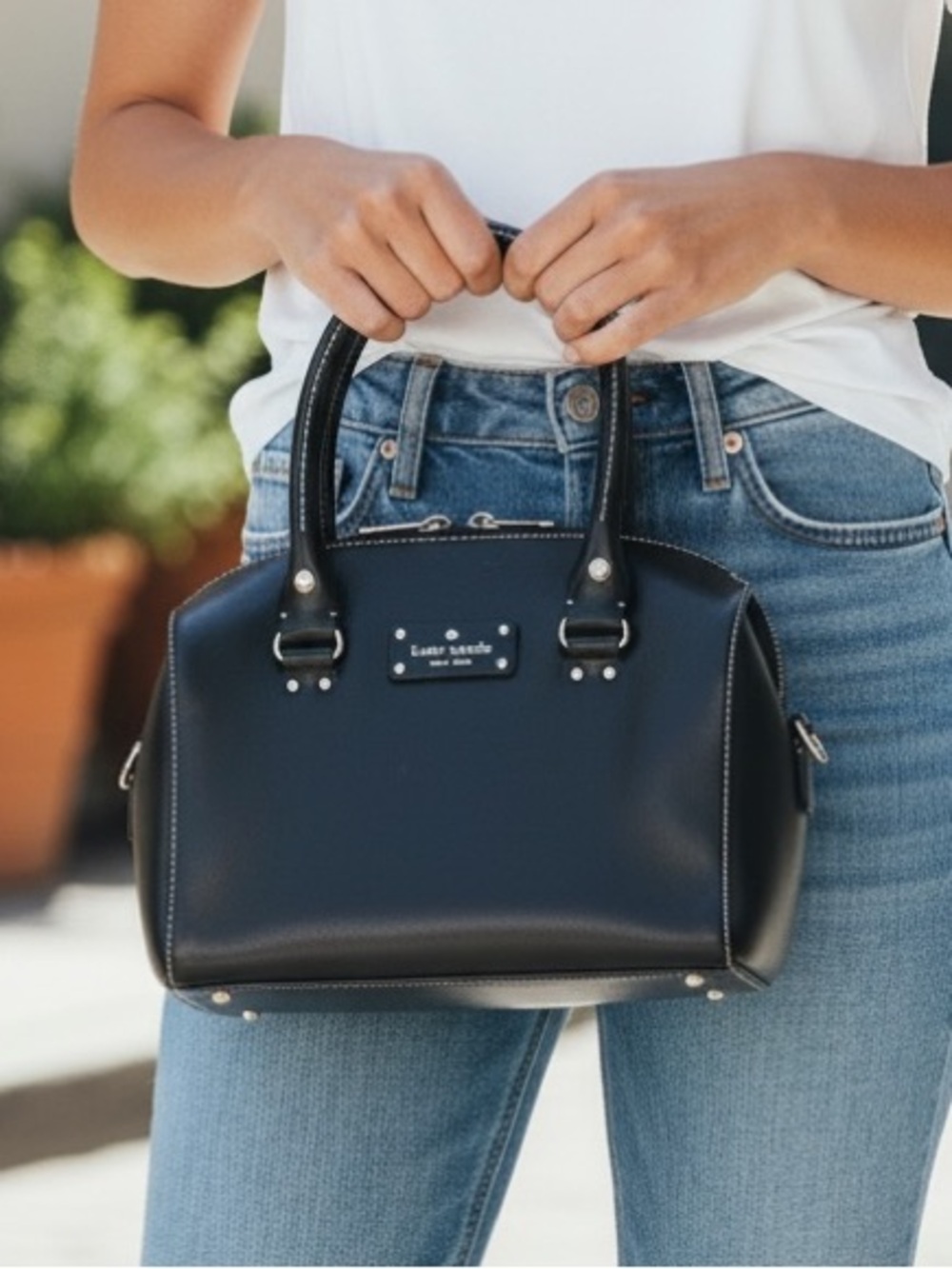 Kate Spade New York Black Leather Mini Satchel